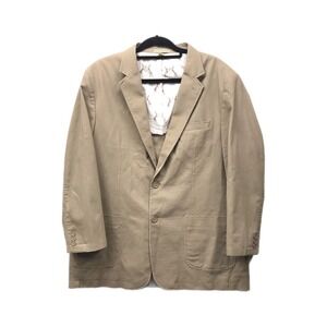 Peter Christian Mens Blazer Jacket Size 46R Tan Cotton Patch Pocket Old Money